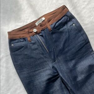 Stylish Blue and Brown Women's Jeans